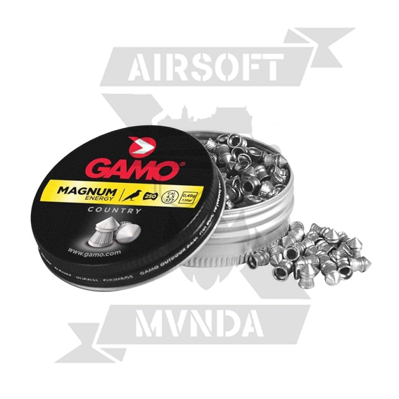 PERDIGONES GAMO 4.5 MAGNUM PUNTA 250PCS PLATA