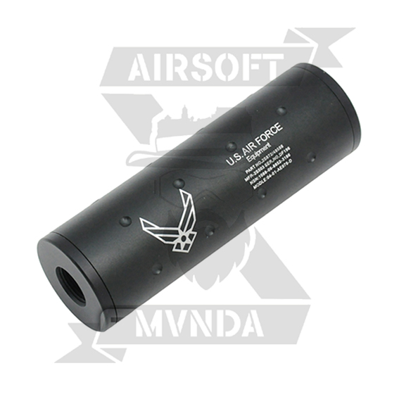 SILENCIADOR FMA STUBBY U.S. AIR FORCE 107MM NEGRO