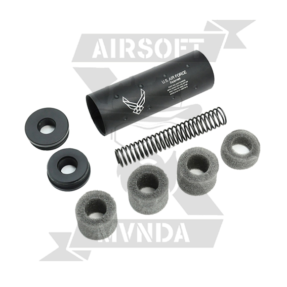 SILENCIADOR FMA STUBBY U.S. AIR FORCE 107MM NEGRO - Imagen 2