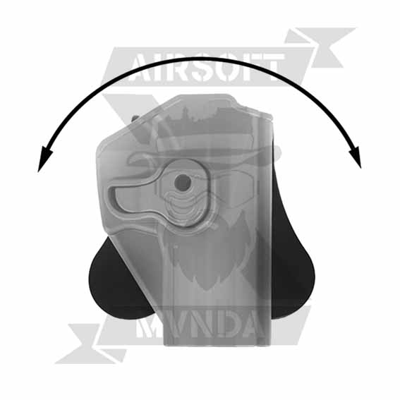 PISTOLERA AMOMAX GLOCK 19  DIESTRO RIGIDA NEGRA - Imagen 4