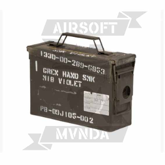 CAJA MUNICION METALICA PEQ. CAL.30 USADA VERDE