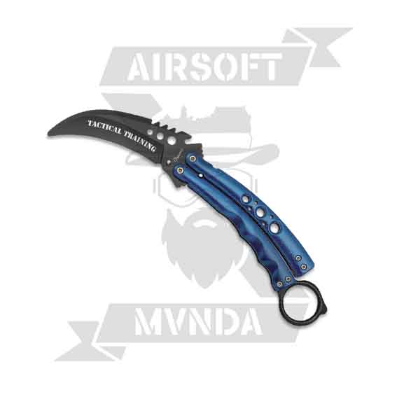 NAVAJA ALBAINOX MARIPOSA KARAMBIT ENTRENAMIENTO CELESTE