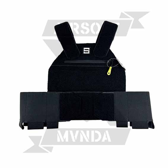 CHALECO SBULL PLATE CARRIER FULL VELCRO NEGRO - Imagen 3
