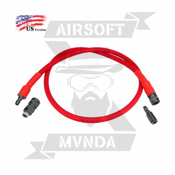 LINEA HPA BALYSTIK US ROJA + TETINA MACHO US + ACOPLADOR 1/8 NPT MACHO US