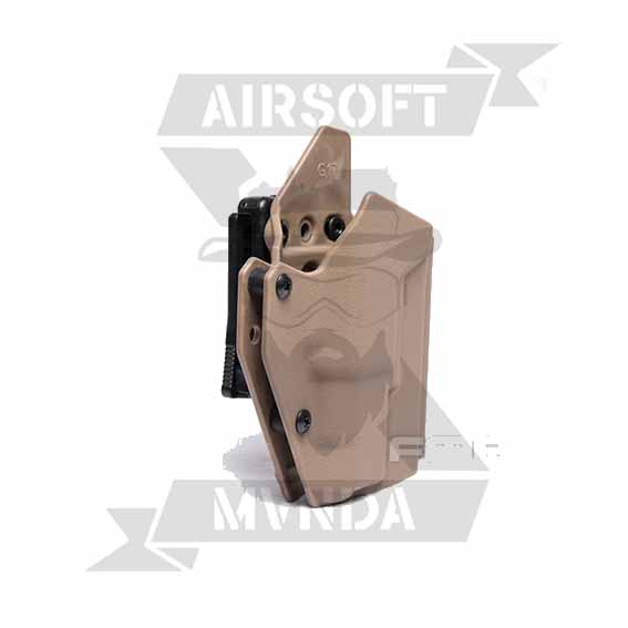 PISTOLERA GLOCK G23/ G17/G19 Y LINTERNA X300 TAN - Imagen 2