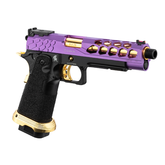 PISTOLA LANCER TACTICAL STRYK HI-CAPA 5.1 MORADA / DORADA - Imagen 4