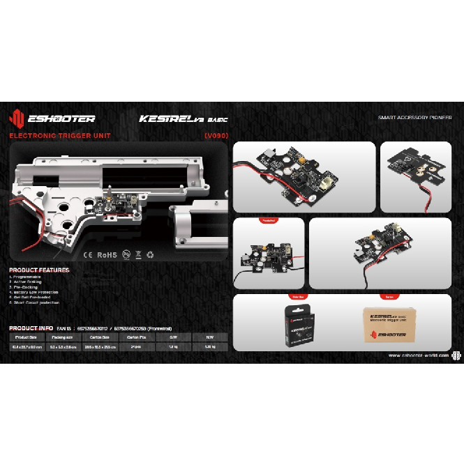 GATILLO ELECTRONICO E-SHOOTER V090 ETU KESTREL V2 BASIC CABLEADO TRASERO - Imagen 3