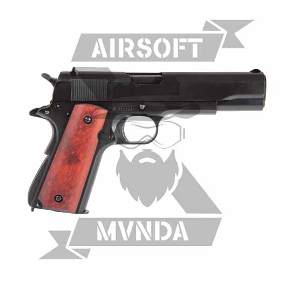 PISTOLA DOBLE BELL M1911 (720MB) NEGRA MADERA + REGALO - Imagen 3