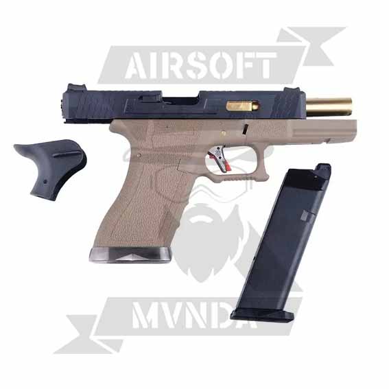 PISTOLA WE G17 FORCE GAS TAN CA&Ntilde;ON DORADO  - Imagen 2