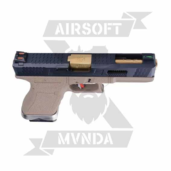 PISTOLA WE G17 FORCE GAS TAN CA&Ntilde;ON DORADO  - Imagen 3