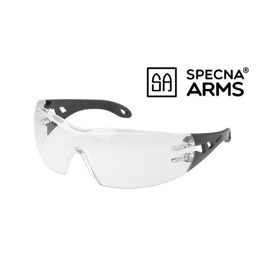 GAFA UVEX EDICION SPECNA ARMS TRANSPARENTE PATILLA NEGRA