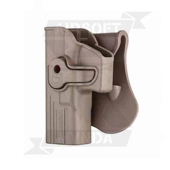 PISTOLERA AMOMAX RIGIDA GLOCK ZURDO TAN - Imagen 2