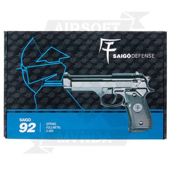 PISTOLA SAIGO 92 FULLMETAL MUELLE NEGRA (TIPO BERETAL 92) - Imagen 3