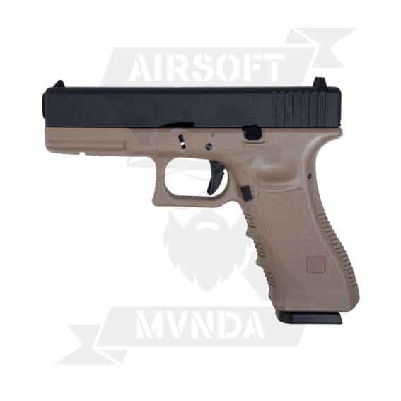 PISTOLA SAIGO 17 GAS BLOWBACK METAL TAN