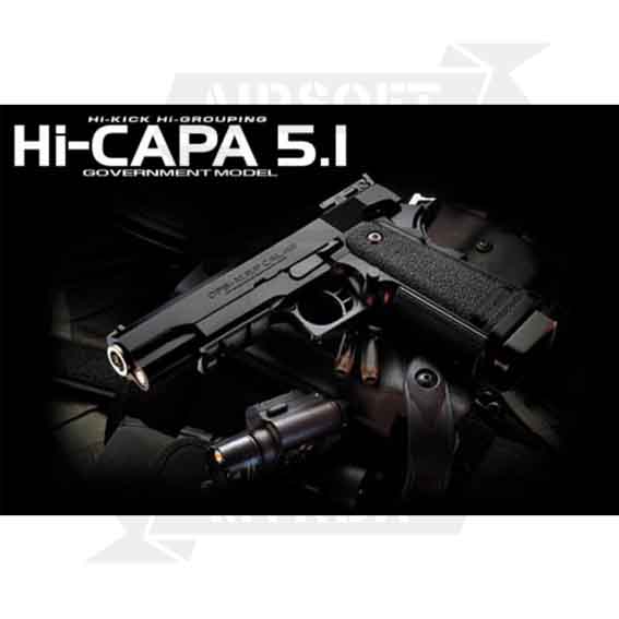 PISTOLA TOKIO MARUI HI-CAPA 5.1 GAS BLOWBACK NEGRA - Imagen 4