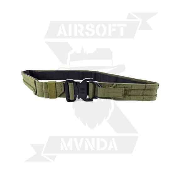 CINTURON DOBLE MOLLE VELCRO HEBILLA METALICA 4.5CM VERDE