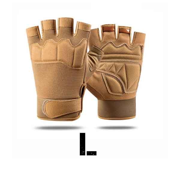GUANTES TACTICOS MEDIO DEDO 0108 TAN (L)