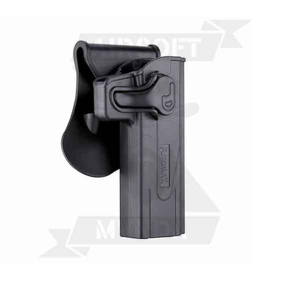 PISTOLERA AMOMAX RIGIDA HI-CAPA DIESTRO NEGRO - Imagen 2