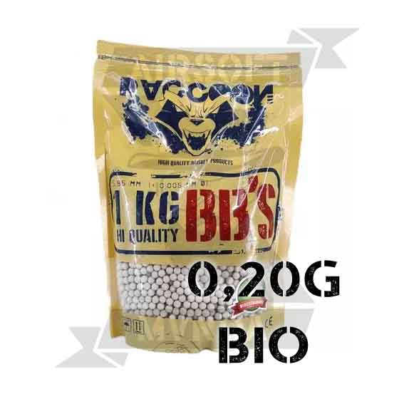 BOLAS RACCOON BIO 0,20 1KG BLANCA