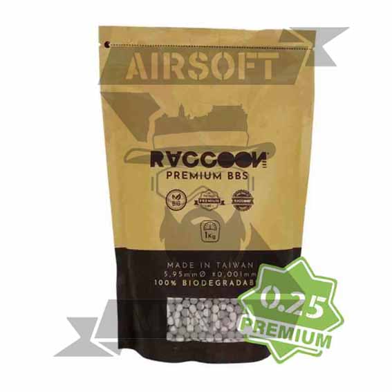 BOLAS RACCOON PREMIUM BIO 0,25 1KG BLANCA