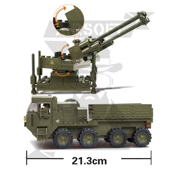 CAMION TRANSPORTE ARMADO SLUBAN 306 PCS VERDE - Imagen 3