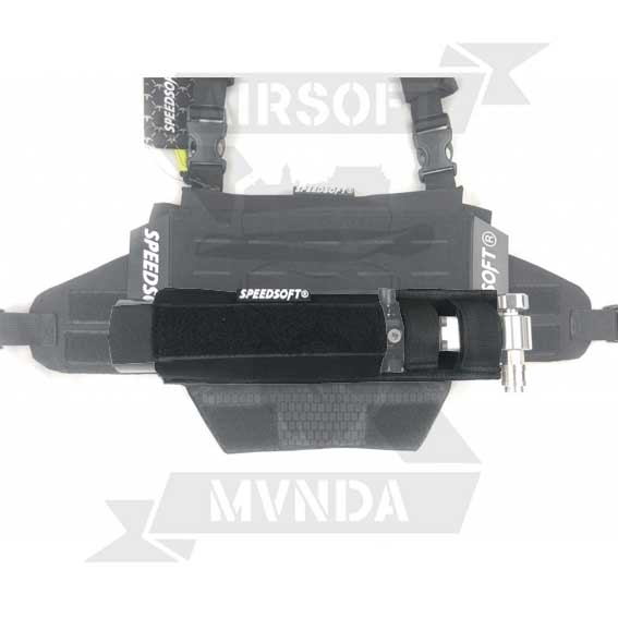 POUCH TANQUE HPA HORIZONTAL SPEEDSOFT 0.2L-0.4L NEGRO - Imagen 4